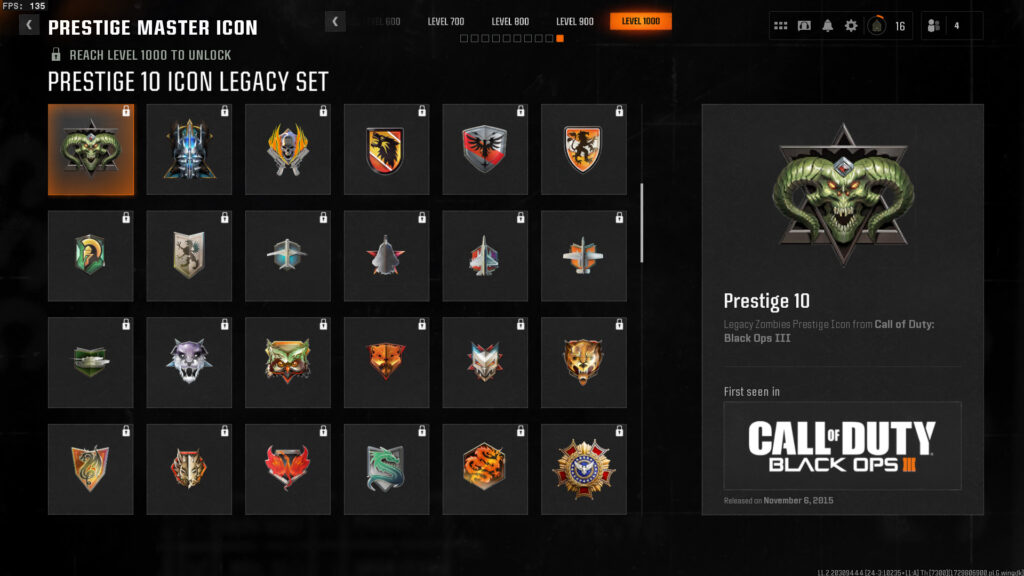 All Prestige icons in Call of Duty Black Ops 6