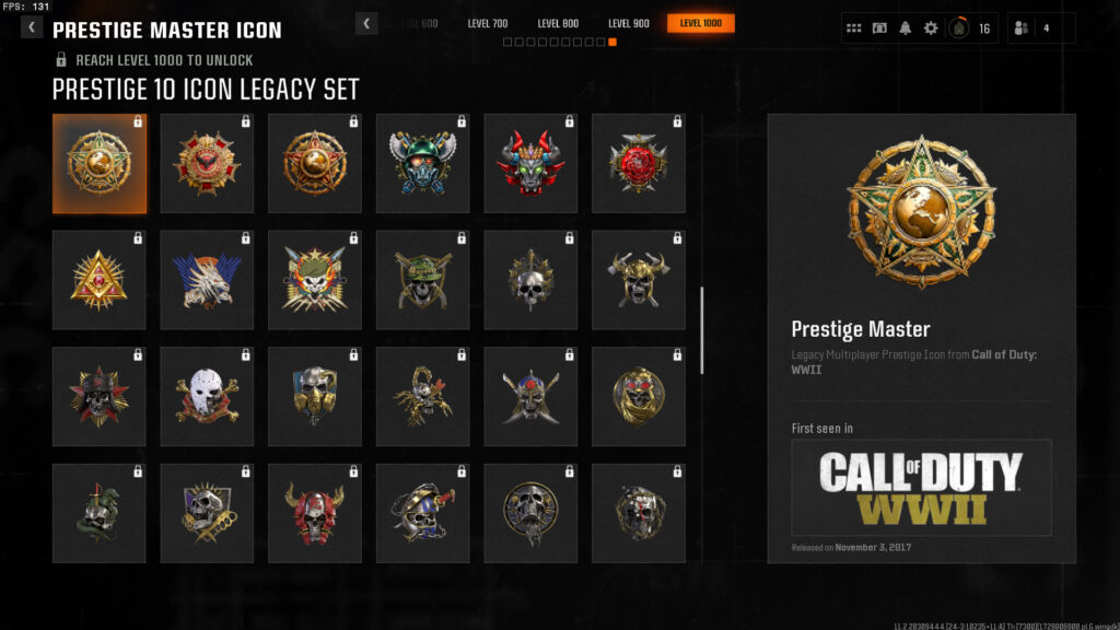 All Prestige icons in Call of Duty Black Ops 6