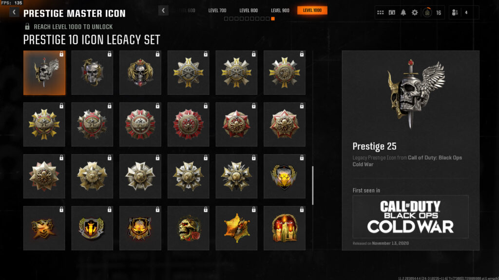 All Prestige icons in Call of Duty Black Ops 6