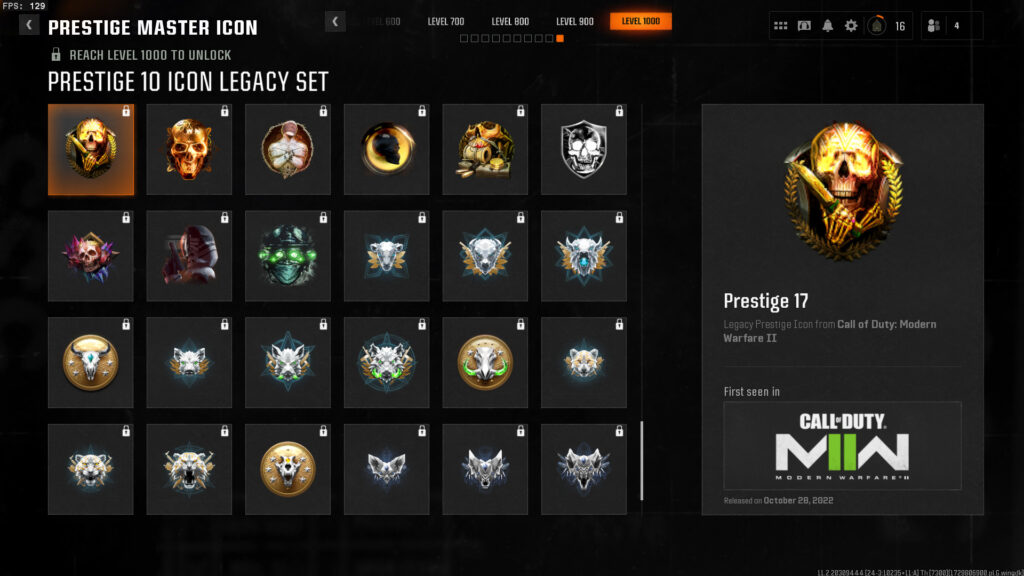 All Prestige icons in Call of Duty Black Ops 6