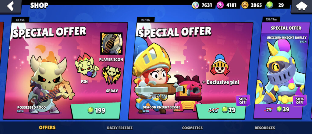 Special offers in the Brawl Stars shop (image via esports.gg)