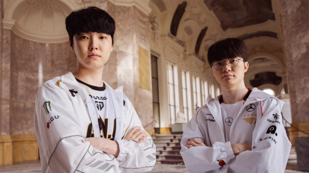 Chovy from Gen.G and Faker from T1 (Image via Riot Games)