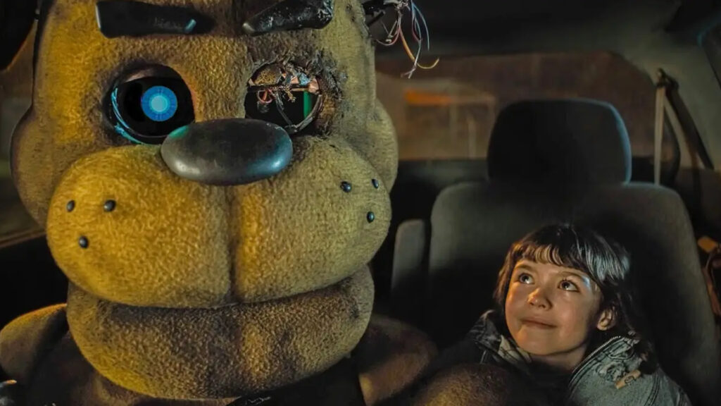 Freddy and Abby in a car drive (Image via FNAF movie)