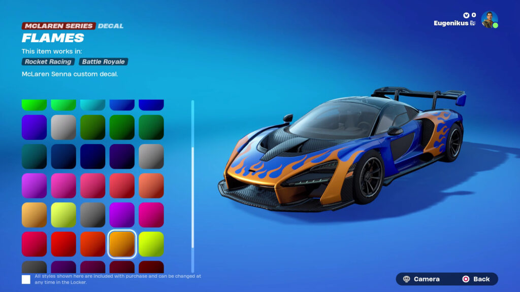 Customizing McLaren Senna (image via esports.gg)