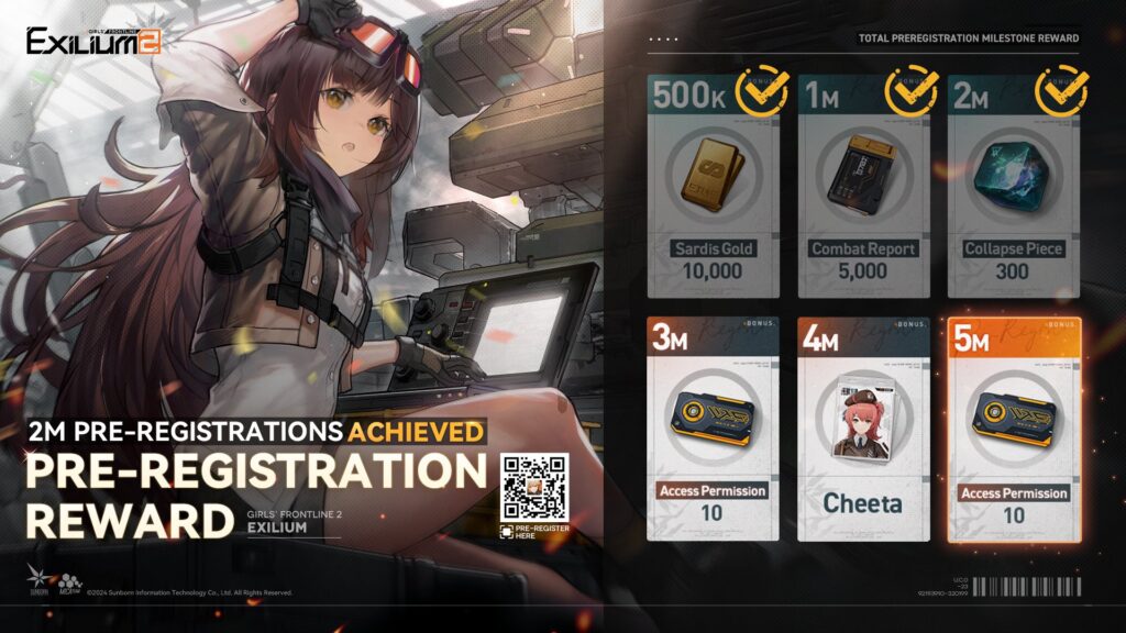 Girls' Frontline 2: Exilium achieved 2 million pre-registered users on Oct. 25 (Image via GFL2EXILIUM_EN)