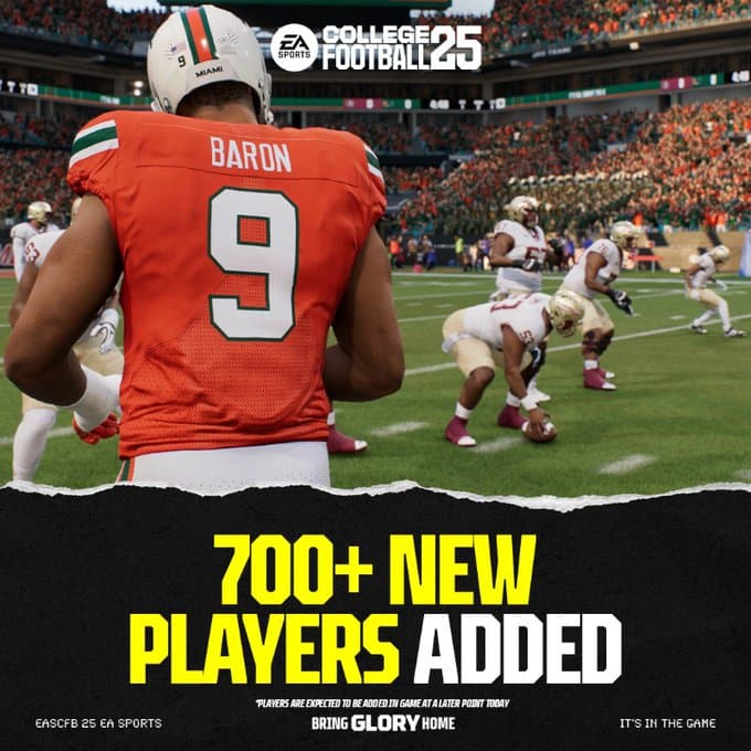 College Football 25 October 24 Title Update brings massive fixes, new uniforms, and over 700 new players