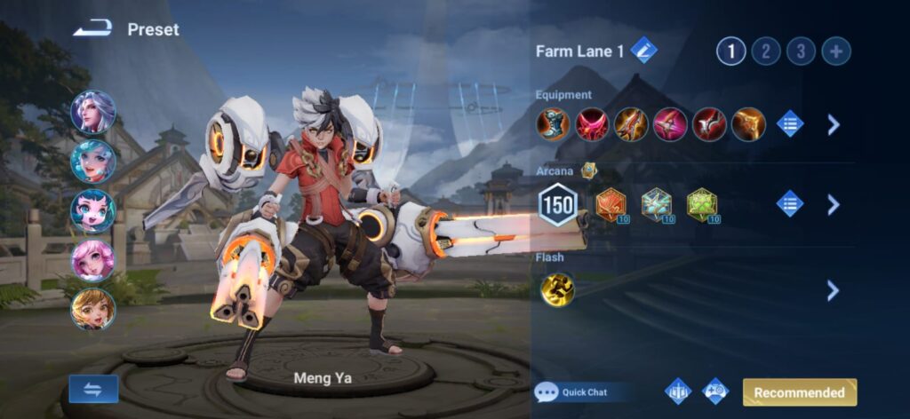 Meng Ya build recommendation (Image via esports.gg)