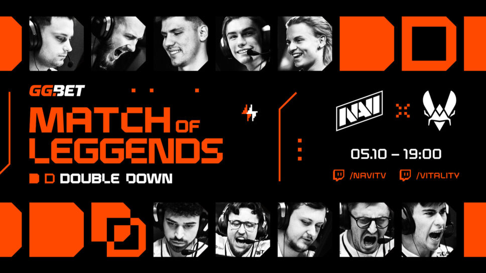 Vitality and NAVI set to clash in Match of LeGGends: Double Down, a CS2 showmatch promoted by GG.BET cover image