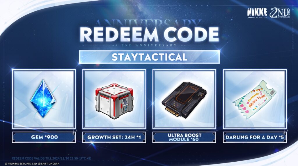 Shift Up are dropping more Redeem Codes to celebrate the 2nd Anniversary of the game