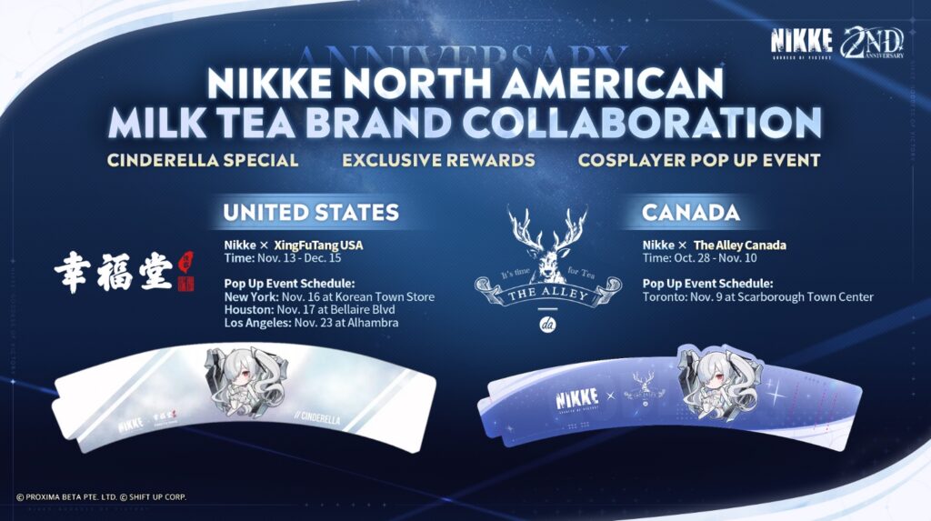 NIKKE Milk Tea Collab Pop-Up Events USA and Canada Locations