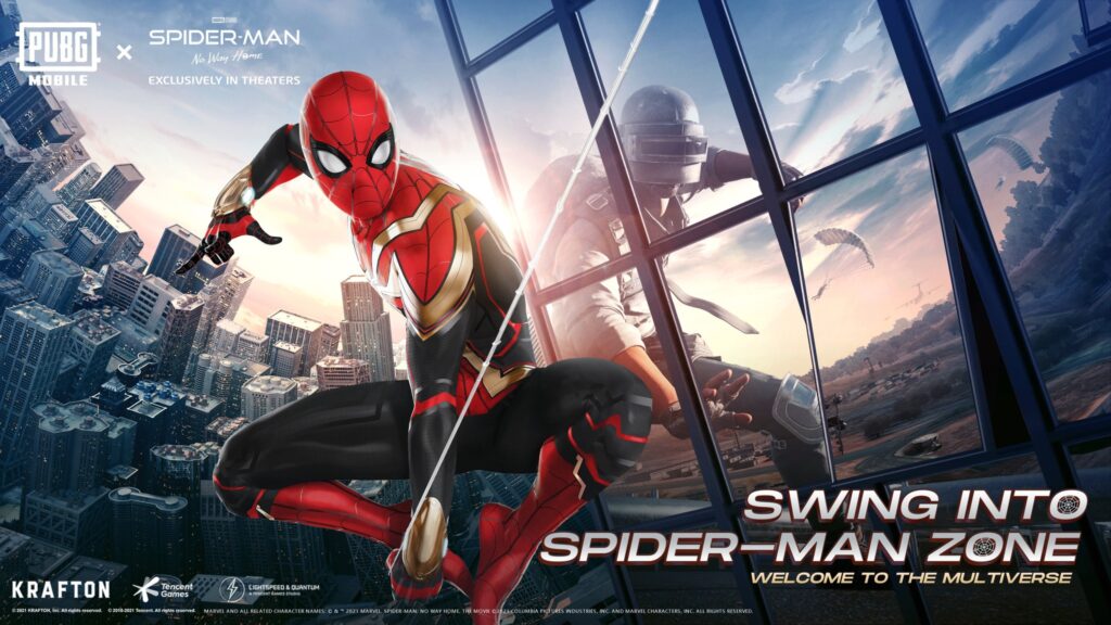 PUBG MOBILE has collaborated with another Sony Pictures movie, Spider-Man: No Way Home (Image via Tencent Games)