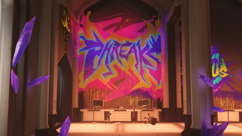 The Phreaks graffiti in the Overwatch 2 Season 13 trailer (image via Blizzard Entertainment)