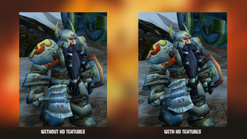 Before and after high-definition textures (Images via Blizzard Entertainment)