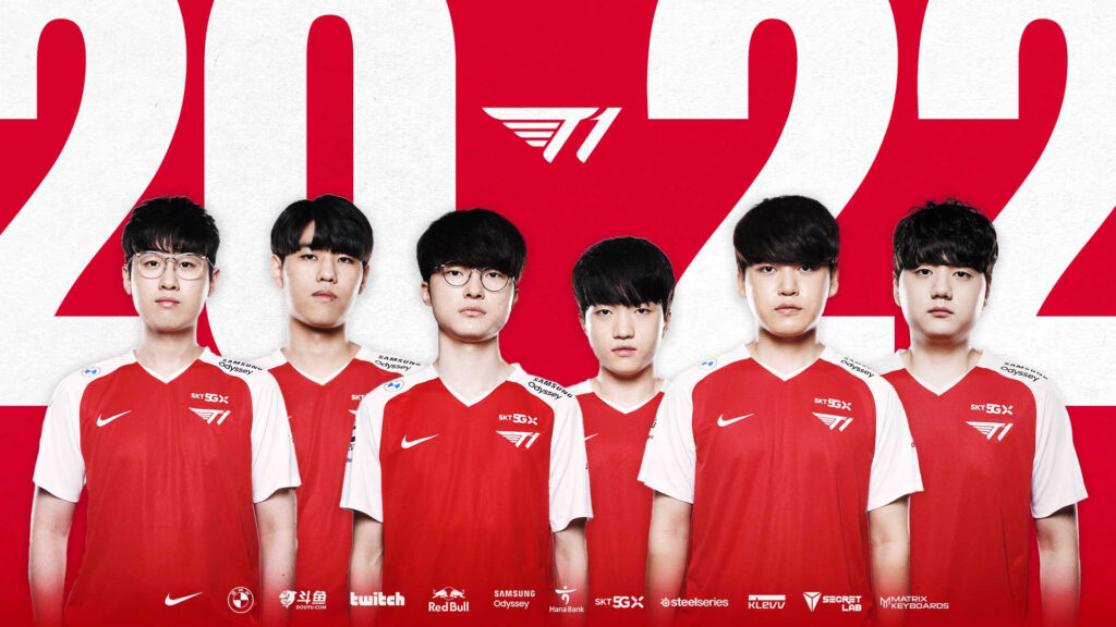 T1 "ZOFGK" roster in Spring Split 2022 (Image via T1 LoL)