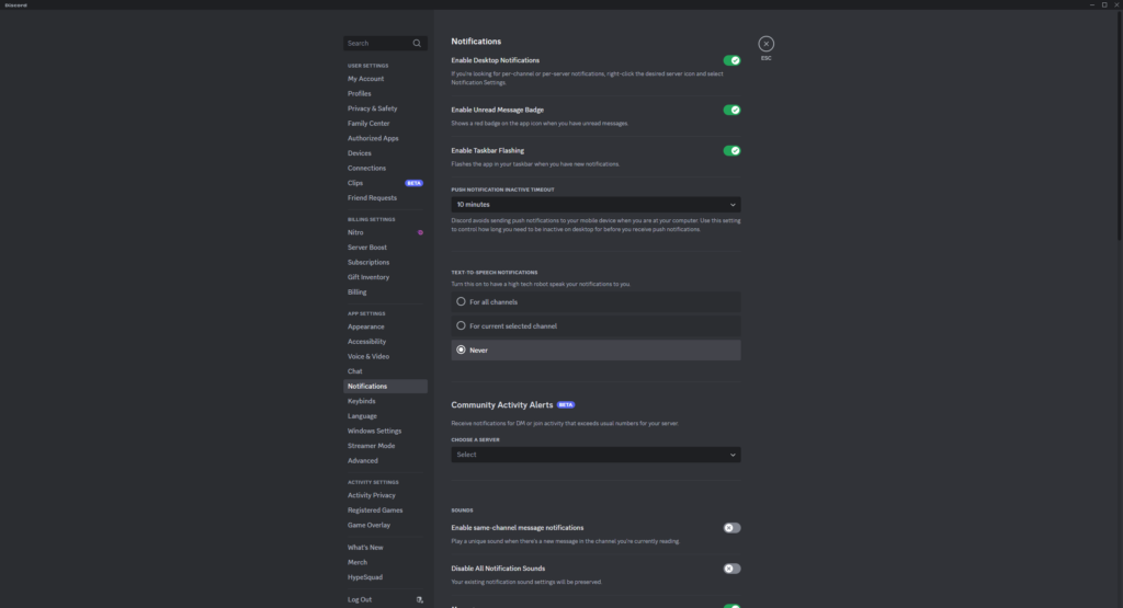 How to change your Discord notifications (Image via esports.gg)