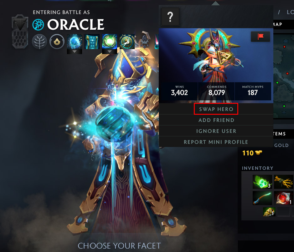 Swapping a hero is as easy as it gets. (Screenshot by esports.gg)