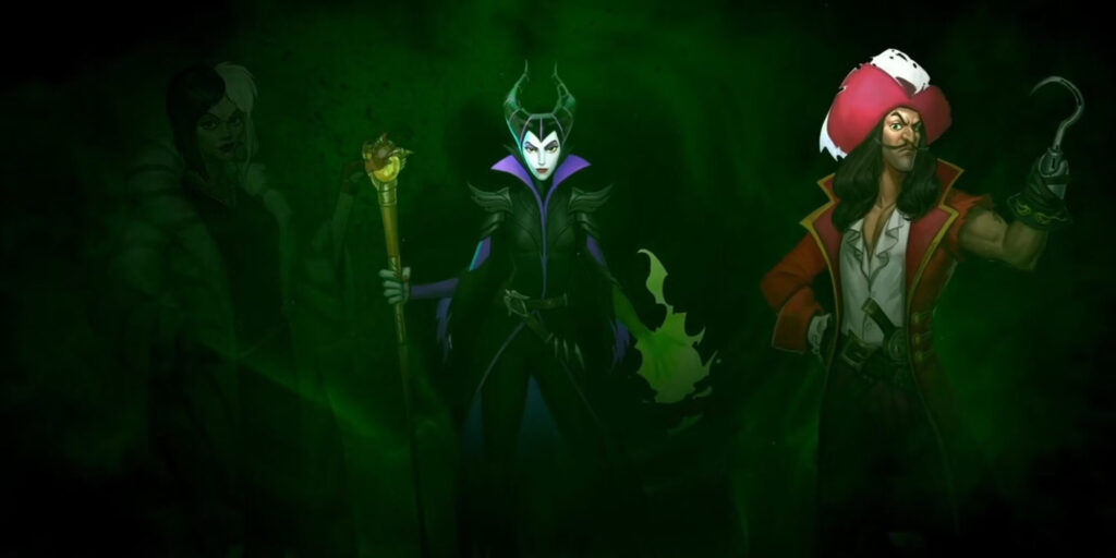 Cruella de Vil, Maleficent, and Captain Hook (Image via Epic Games)