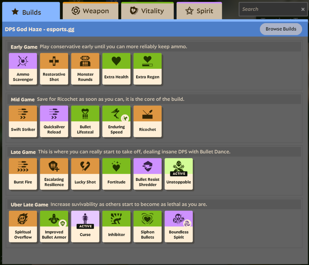 DPS God Haze build (Image via esports.gg)