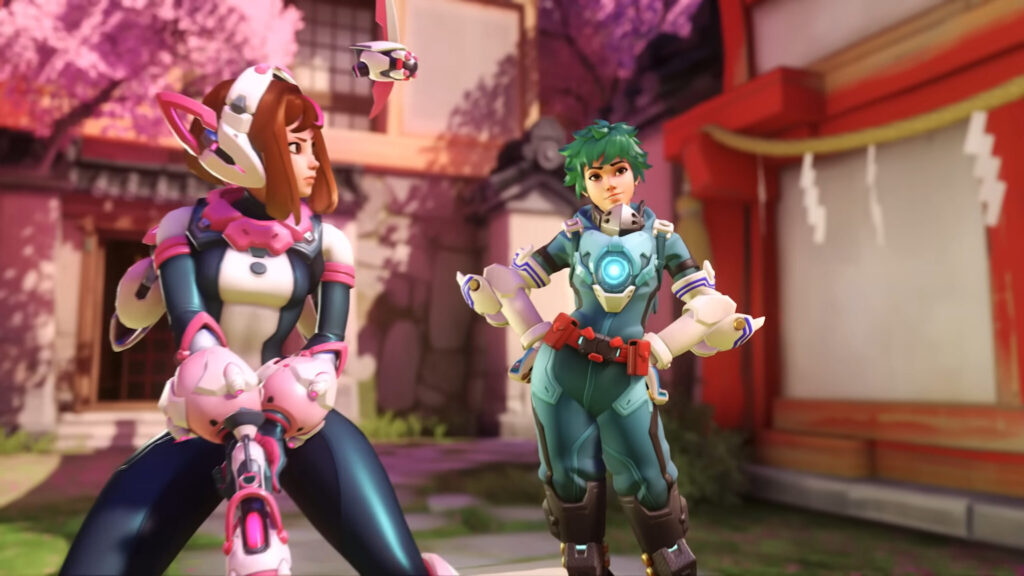 Uravity Juno skin and Deku Tracer skin in Overwatch 2 (Image via Blizzard Entertainment)