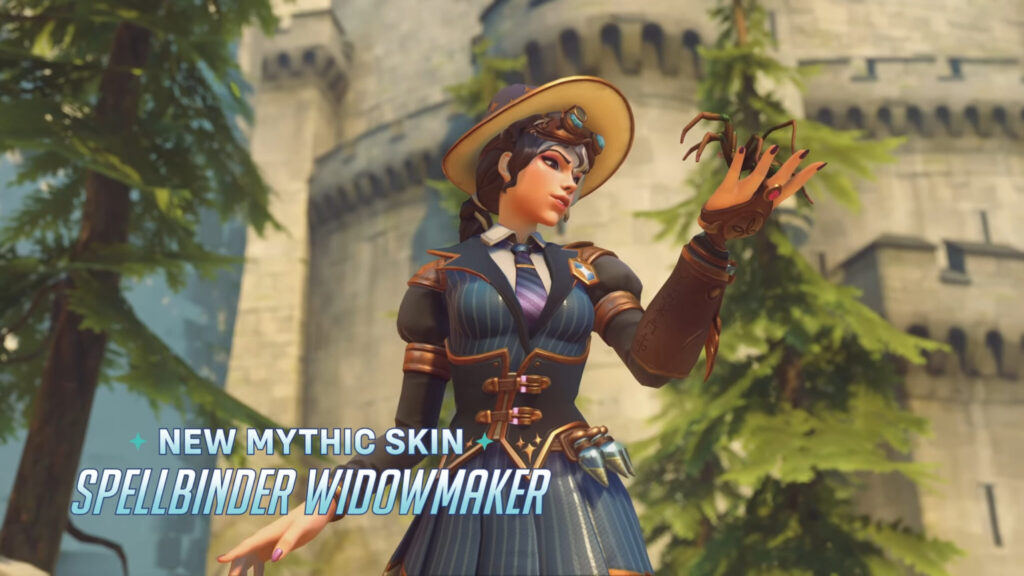 The Spellbinder&nbsp;Widowmaker mythic skin in Overwatch 2 (Image via Blizzard Entertainment)