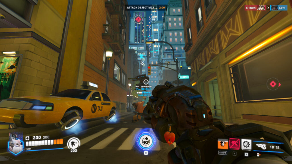 You can place Torbjorn's turret on a teammate's head (Image via esports.gg)