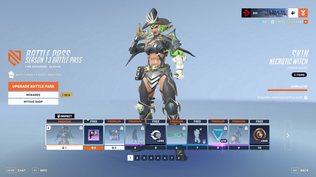 Overwatch 2 Season 13 Battle Pass skins (Image via esports.gg)