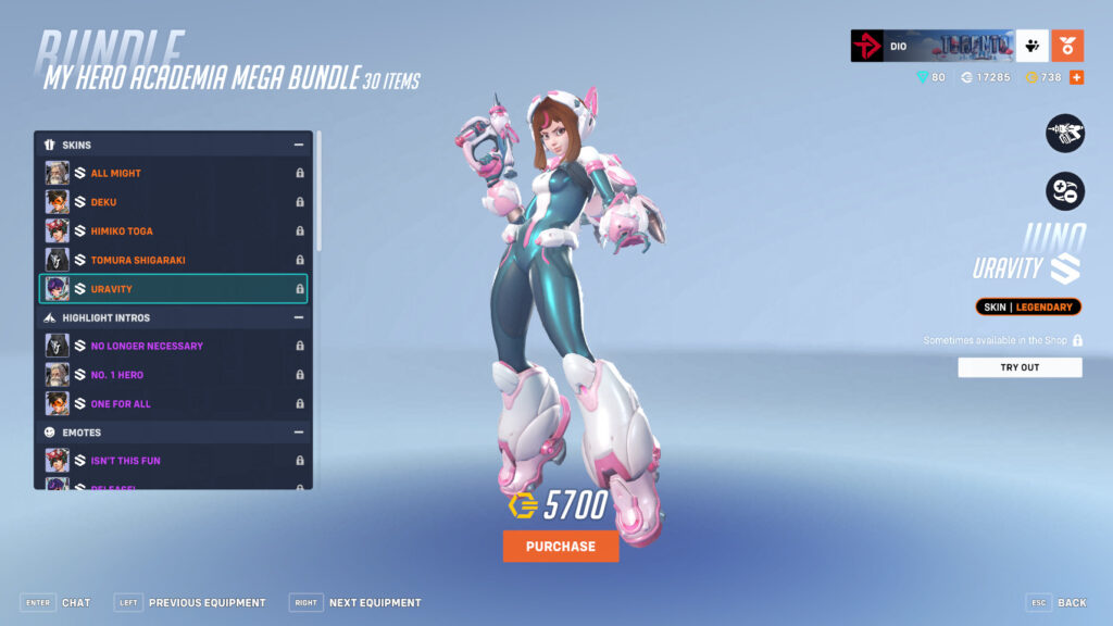 Overwatch 2 My Hero Academia skins now available (Image via esports.gg)