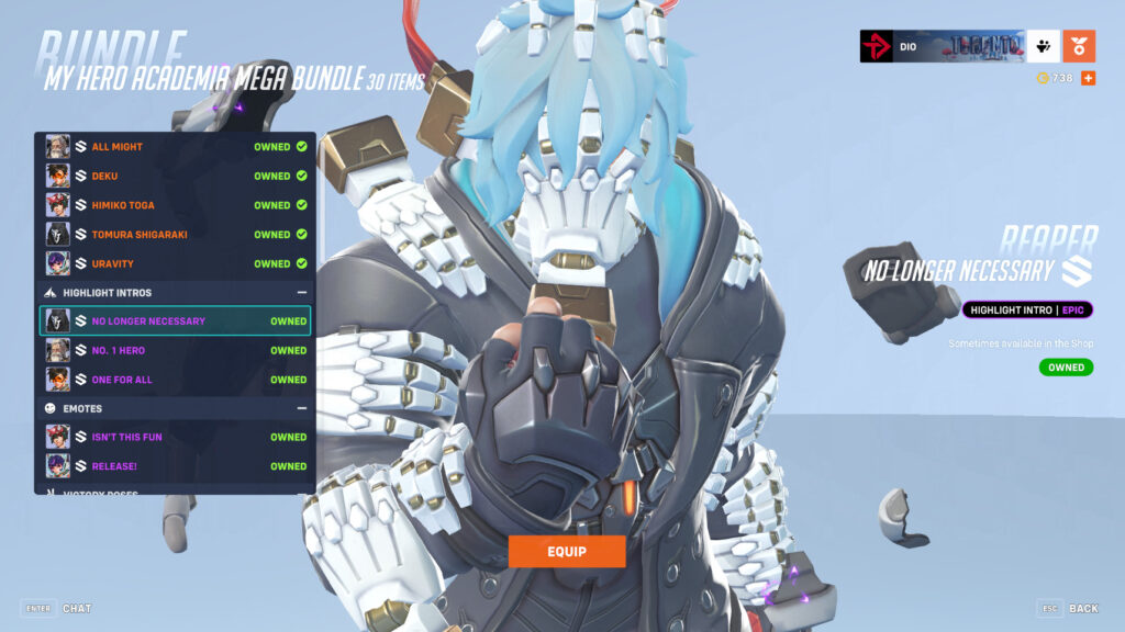 Tomura Shigaraki Reaper skin (Image via esports.gg)