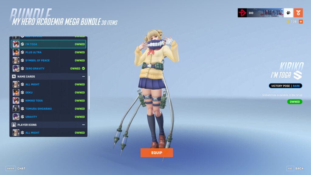 Himiko Toga Kiriko skin (Image via esports.gg)