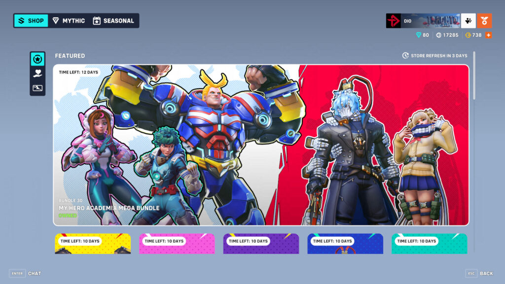 All Overwatch 2 My Hero Academia skins (Image via esports.gg)