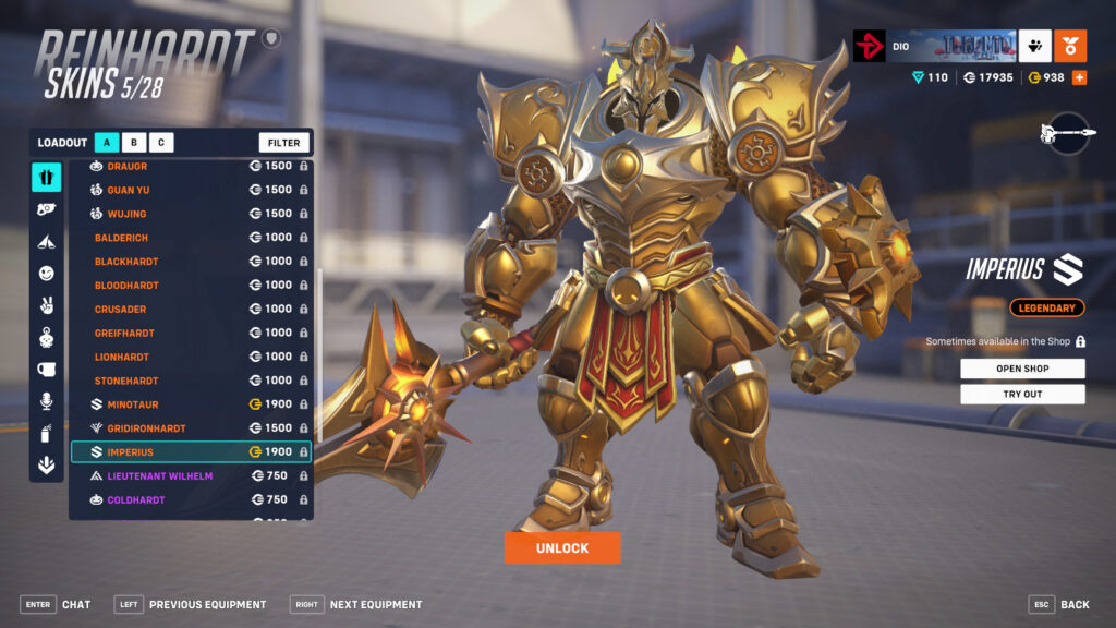 Imperius Reinhardt screenshot (Image via esports.gg)