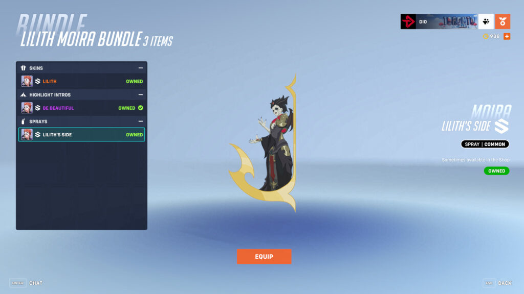 Moira's Lilith's Side spray (Image via esports.gg)