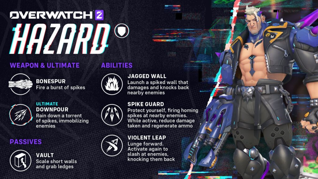 Hazard's kit in Overwatch 2 (Image via Blizzard Entertainment)