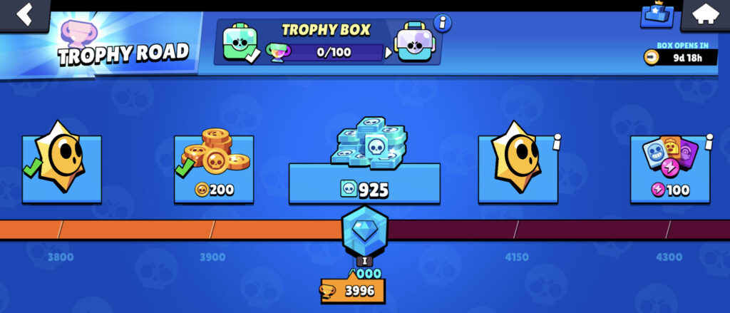 Credits at Brawl Stars Trophy Road (Image via esports.gg)