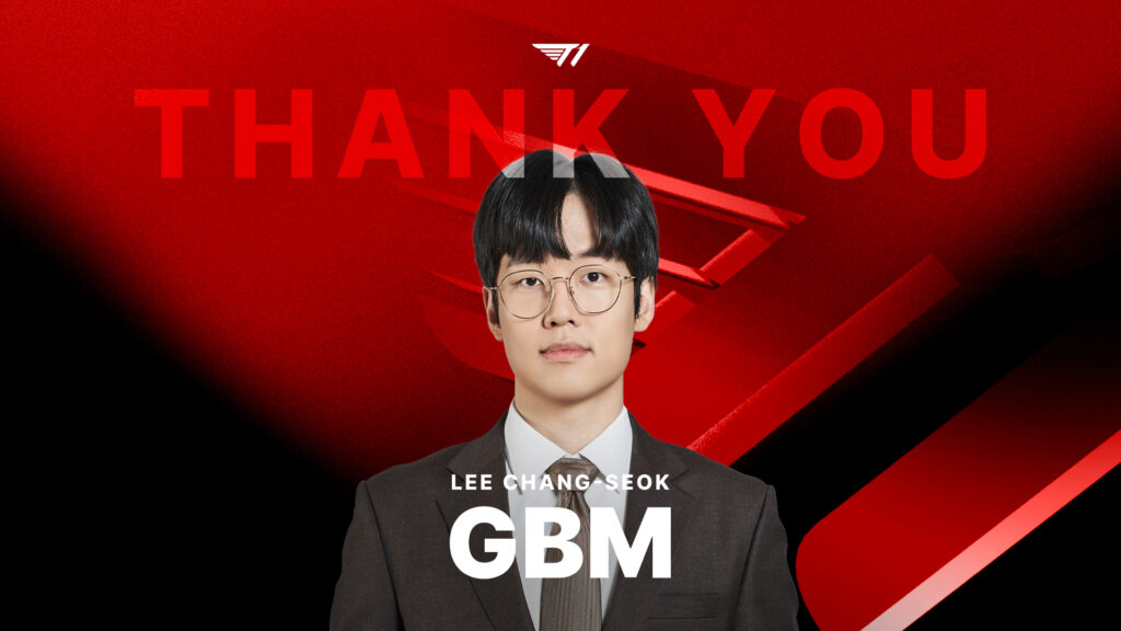 T1 announced GBM's departure on November 18, 2024 (image via t1lol)