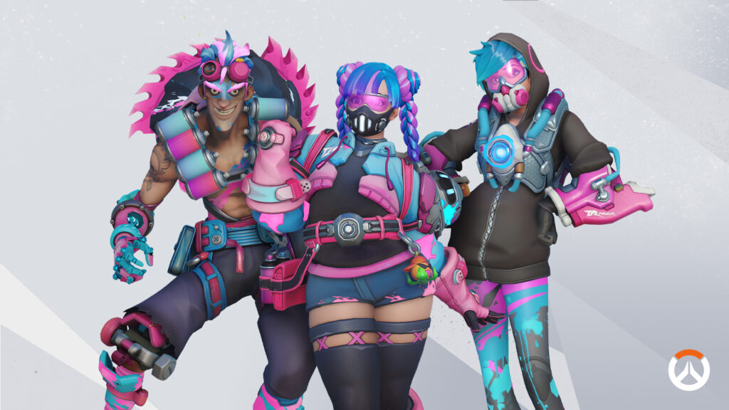 The OWCS World Finals 2024 crowdfunding bundles feature Neon Streets skins (Image via Blizzard Entertainment)