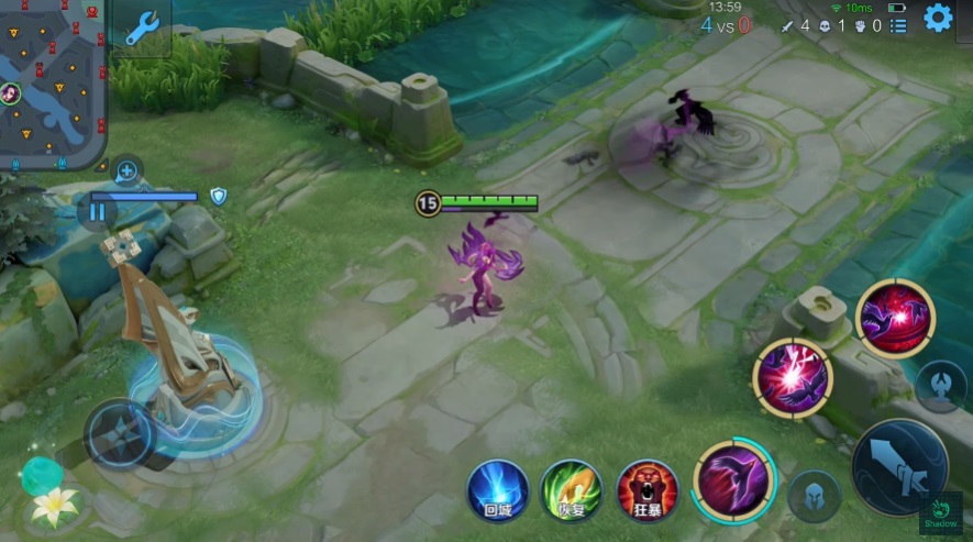 Mi Yue's Skill 1 lets her teleport to a location on its path and damages enemies along it (Image via Shadow HOK on YouTube)