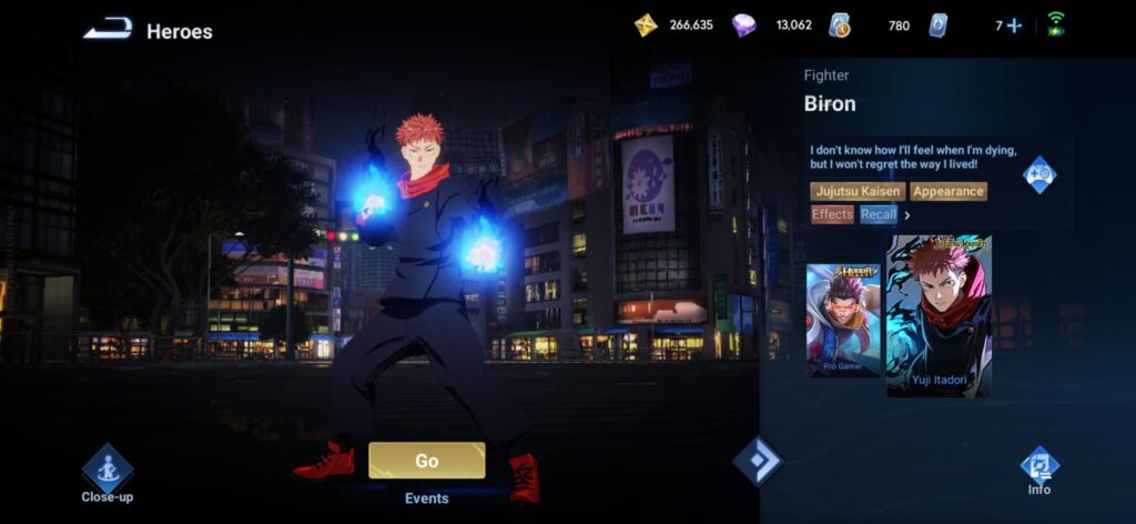 Yuji Itadori skin screenshot (Image via esports.gg)