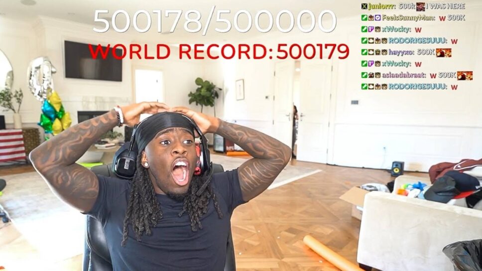 Kai Cenat breaks 500,000 subs on Twitch (first person to ever do that) cover image