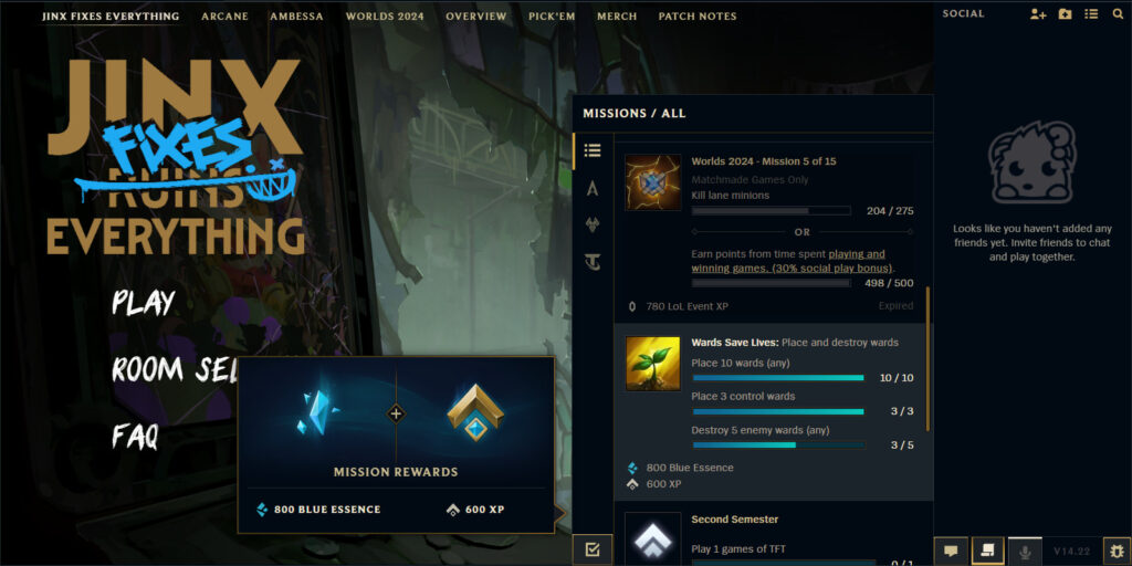 Missions in League of Legends (image via esports.gg)