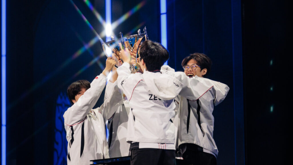 The LoL Worlds 2024 winners, T1, will be playing at the KeSPA Cup (Image via Adela Sznajder/Riot Games)