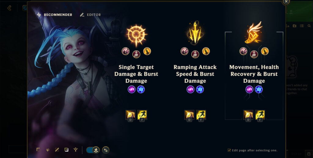 Recommended Runes for Jinx in LoL (image via esports.gg)