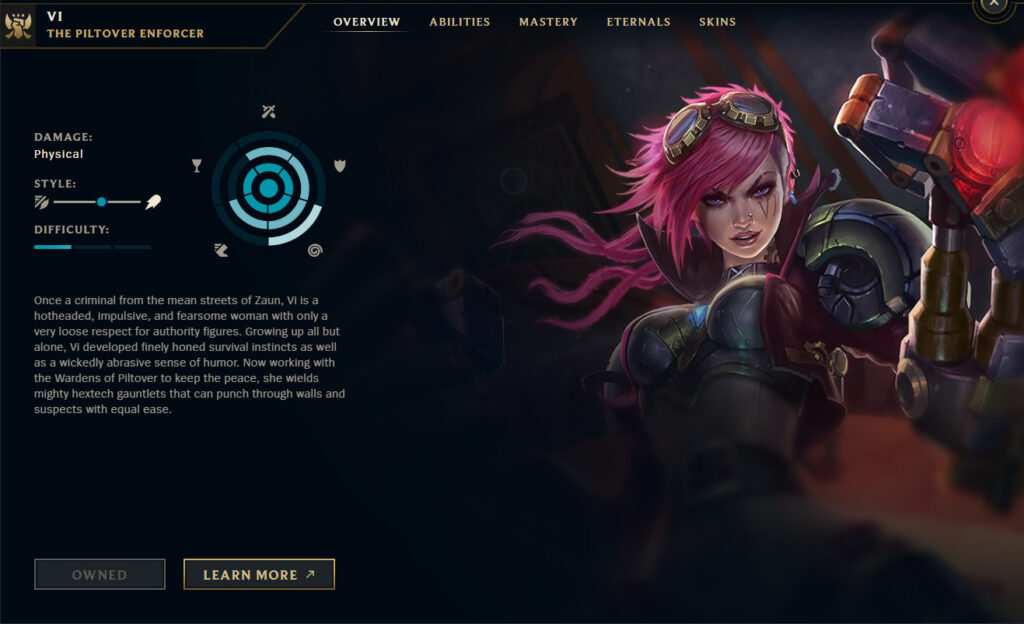 Vi in League of Legends (image via Riot Games)