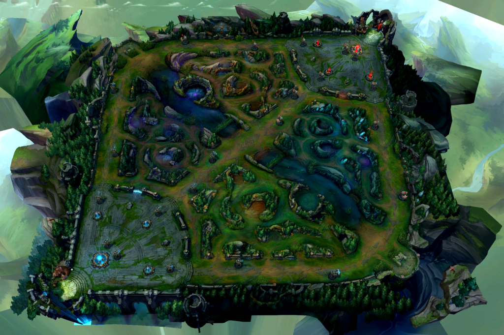 Summoner’s Rift in League of Legends (image via Riot Games)