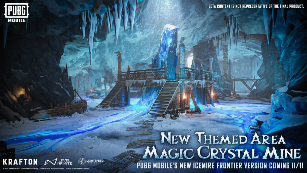 Shatter the icicle at the Magic Crystal Mine's altar to obtain supplies (Image via PUBGMOBILE)