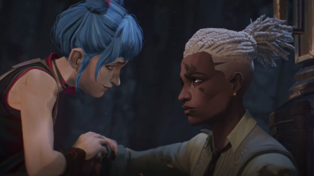 Powder and Ekko romance in the other universe (Image via Netflix)