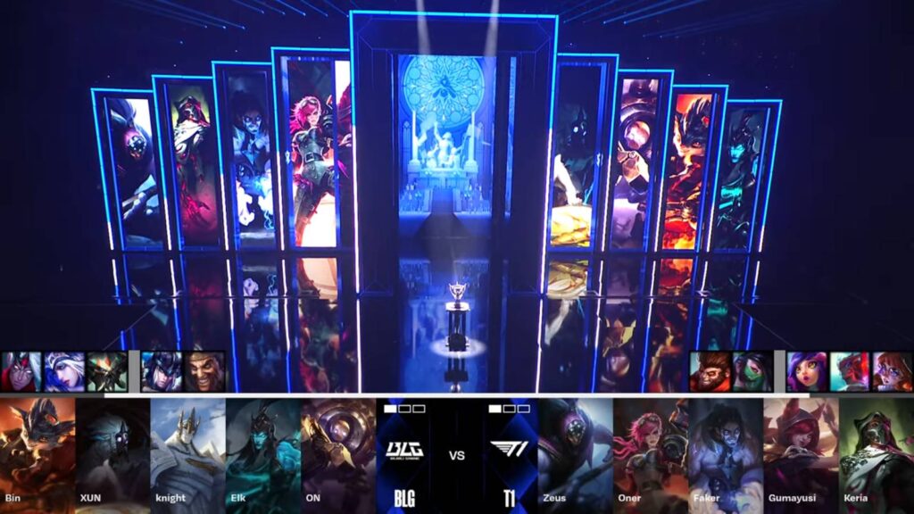 Grand Final T1 vs BLG Game 3 picks and bans (Image via LoL Esports)