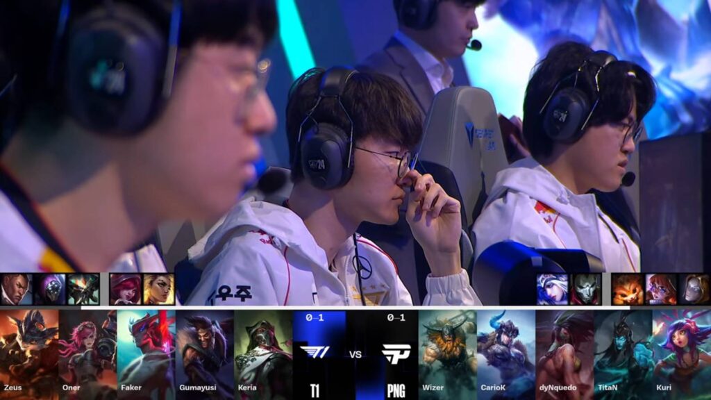 T1 vs PNG picks and bans in the Worlds 2024 Round 2 (Image via LoL Esports)