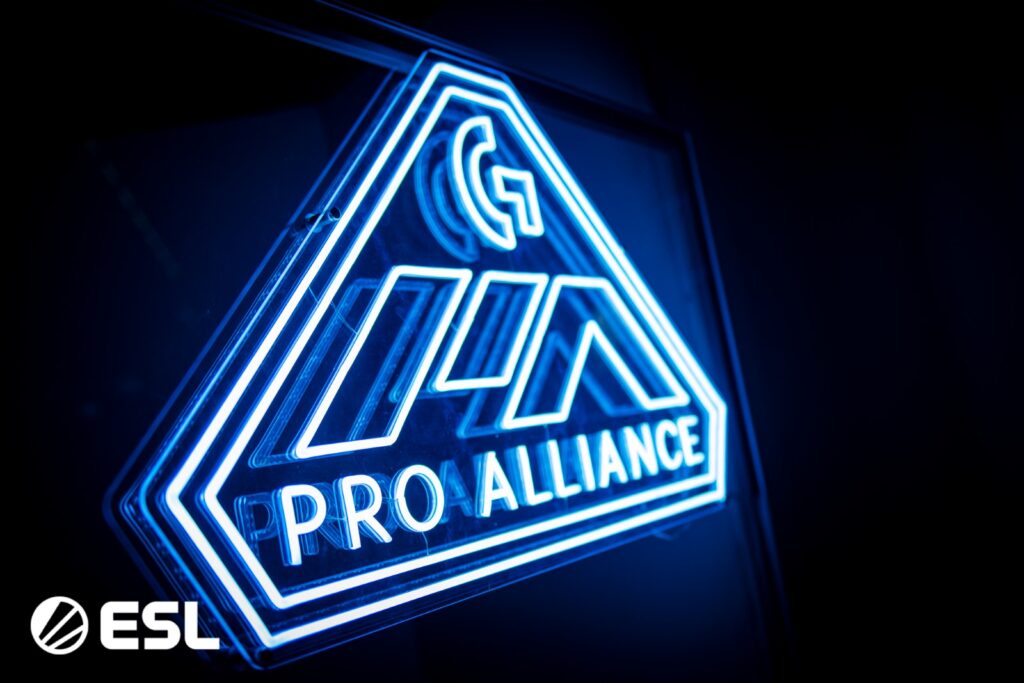 Photo of the Pro Alliance lounge sign (Image via  ESL FACEIT Group | Helena Kristiansson)