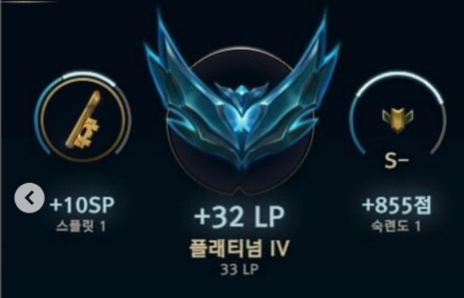 Yoon Seolhwa shared her Platinum Rank in LoL on Instagram